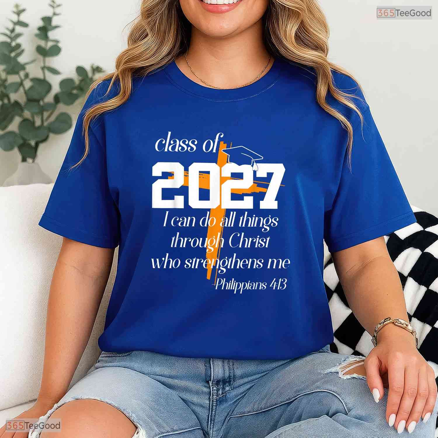 Class Of 2027 Christian Graduation High School Senior Religious Faith Shirt