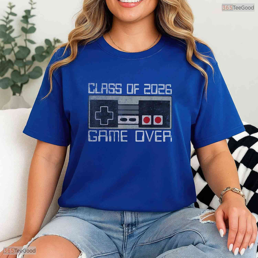 Funny Game Over Class Of 2026 Senior Video Gamer High School Graduation Shirt