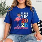 Seniormingo Funny Flamingo Class Of 2026 Senior Tropical Graduation T-Shirt