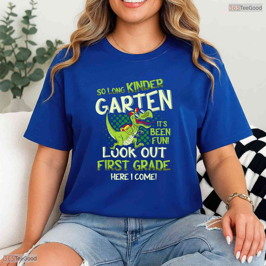 So Long Kindergarten Hello First Grade Youth Moving Up Graduation Ceremony T-Shirt