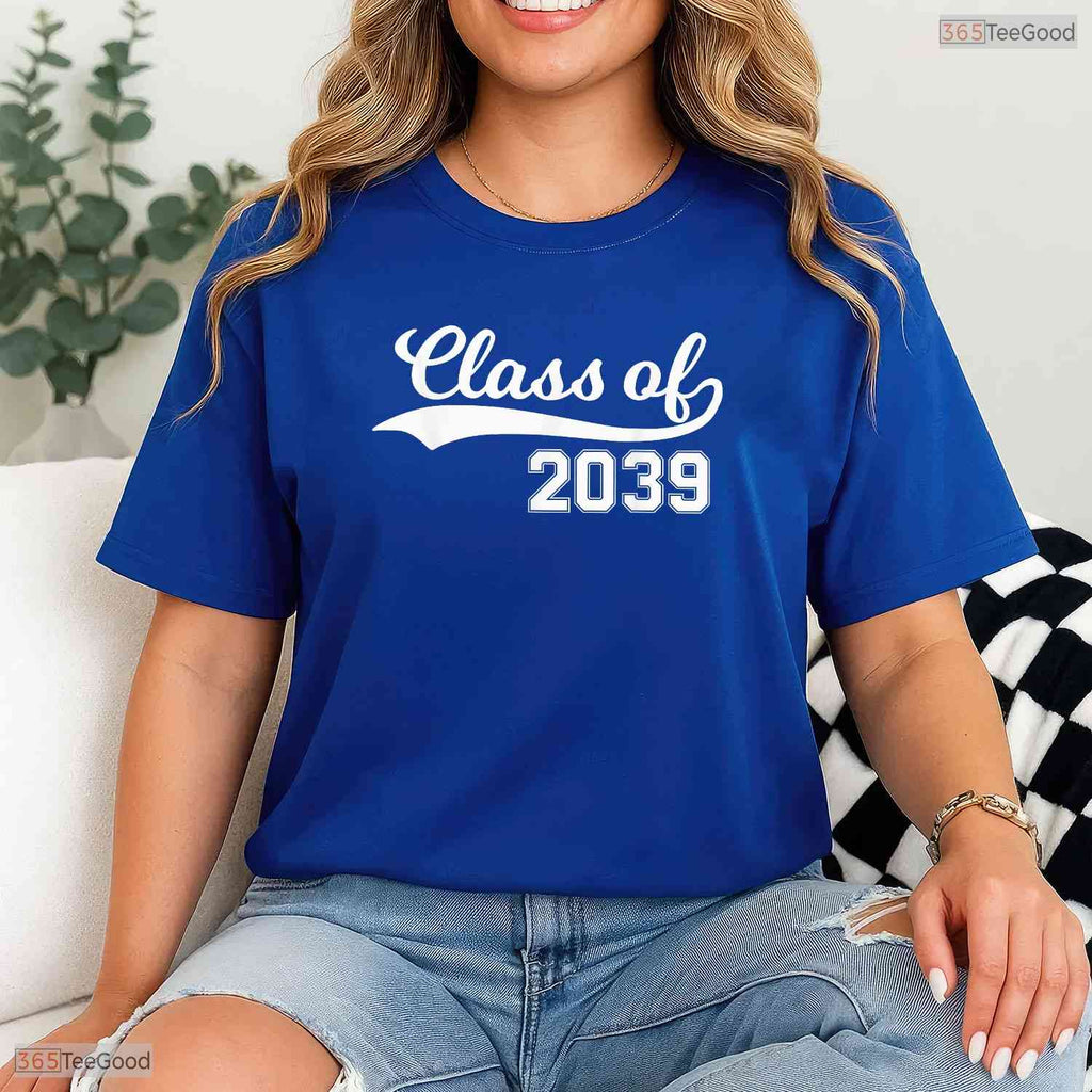 Class Of 2039 Grow With Me First Day Of School Milestone Youth Graduation Shirt