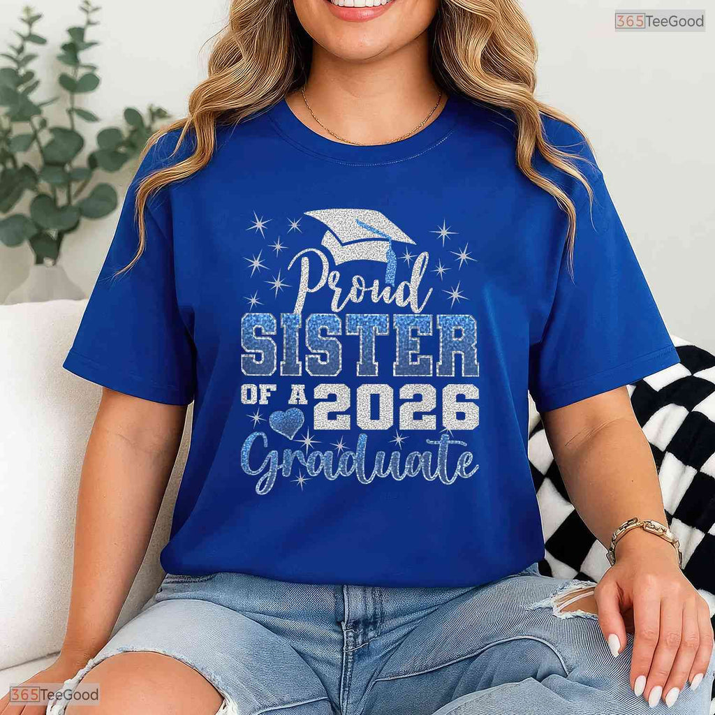 Awesome Super Proud Sister Of A 2026 Graduate Senior Graduation Family Party T-Shirt