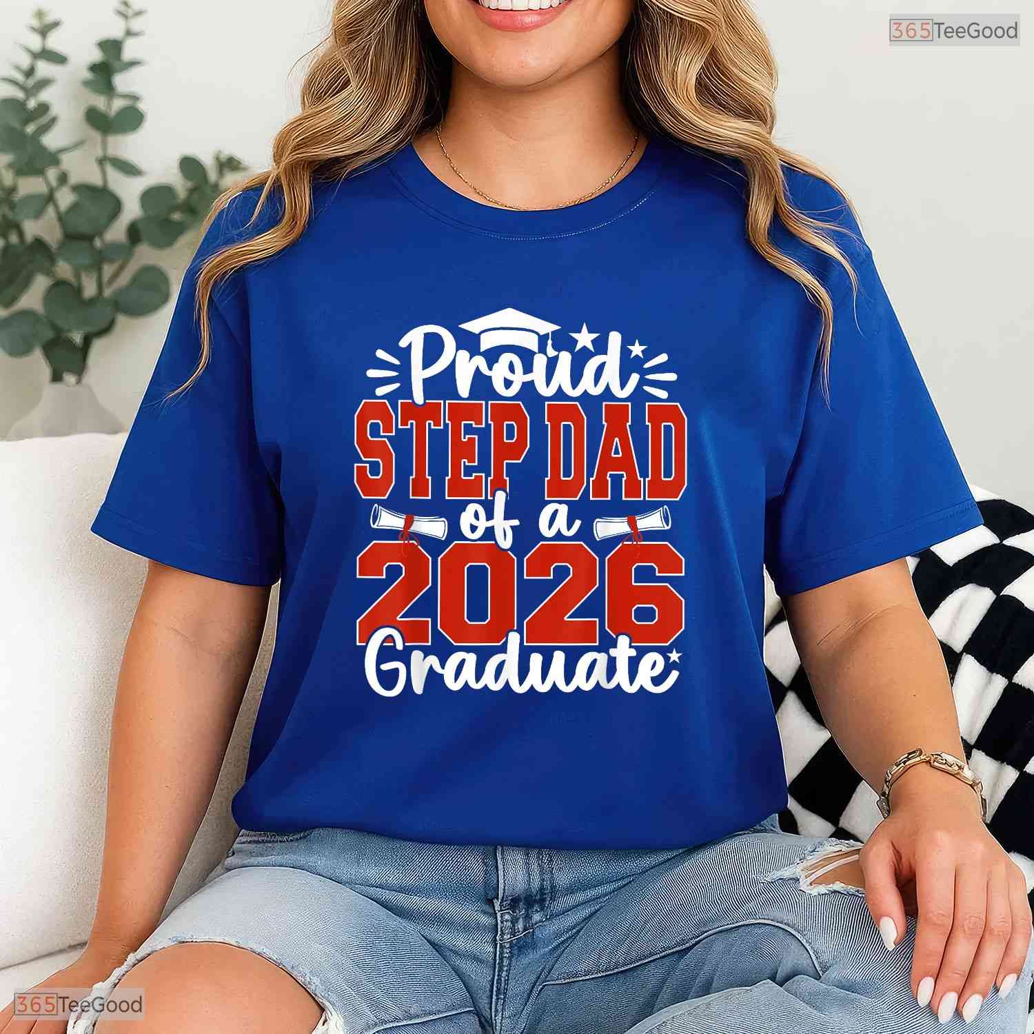 Proud Step Dad Of A Class Of 2026 Graduate High School Senior Commemorative Shirt