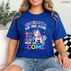 Cute Unicorn Kindergarten Graduation Class Of 2026 Moving Up Girls T-Shirt