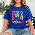 Cute Little Miss Pre-K Grad 2026 Preschool Graduation Ribbon Bow Girls Party T-Shirt