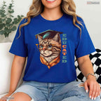 Funny Educated Cat In Graduation Cap Cute College Graduate Celebration Shirt