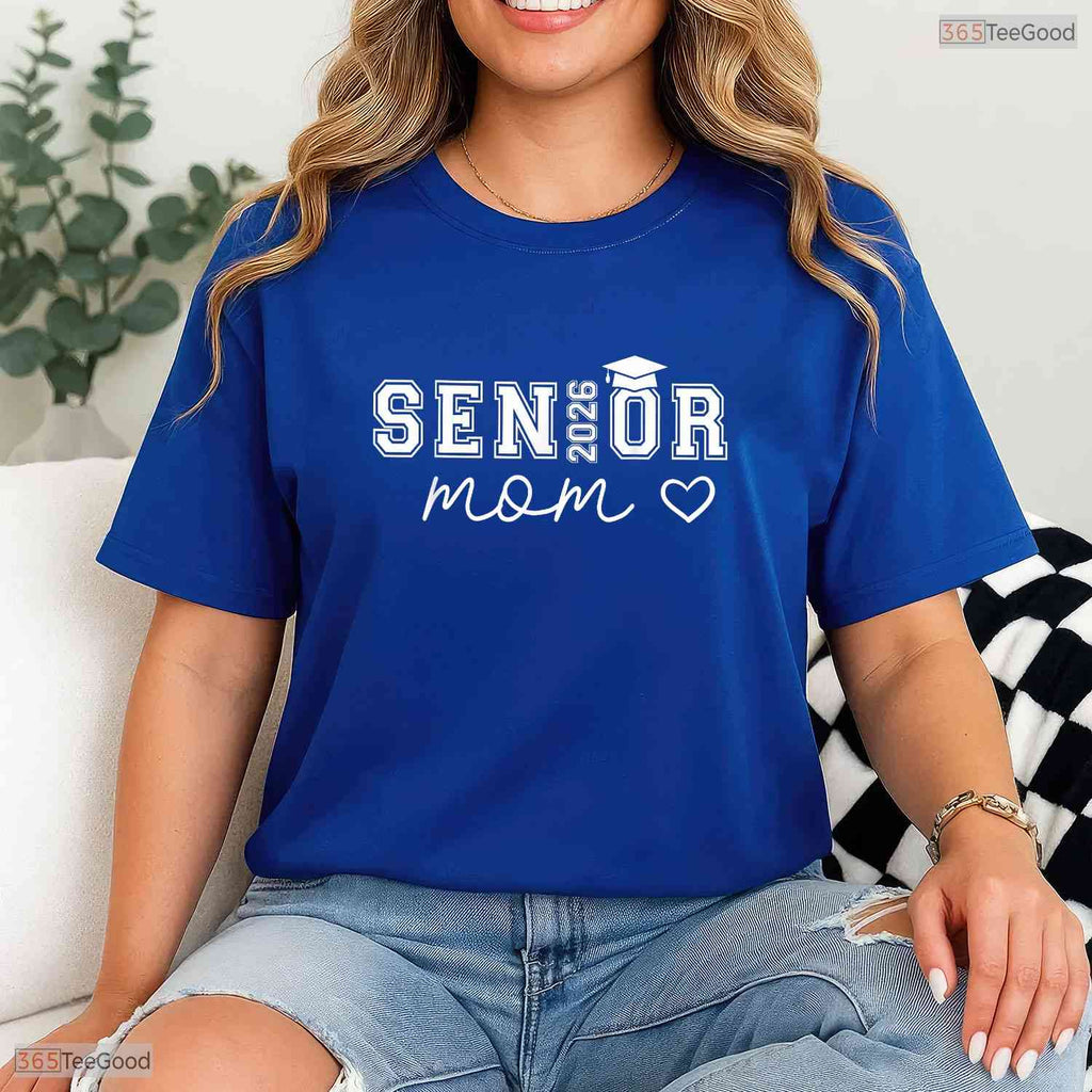 Matching Proud Mom Of A Class Of 2026 Graduate Senior High School Party T-Shirt