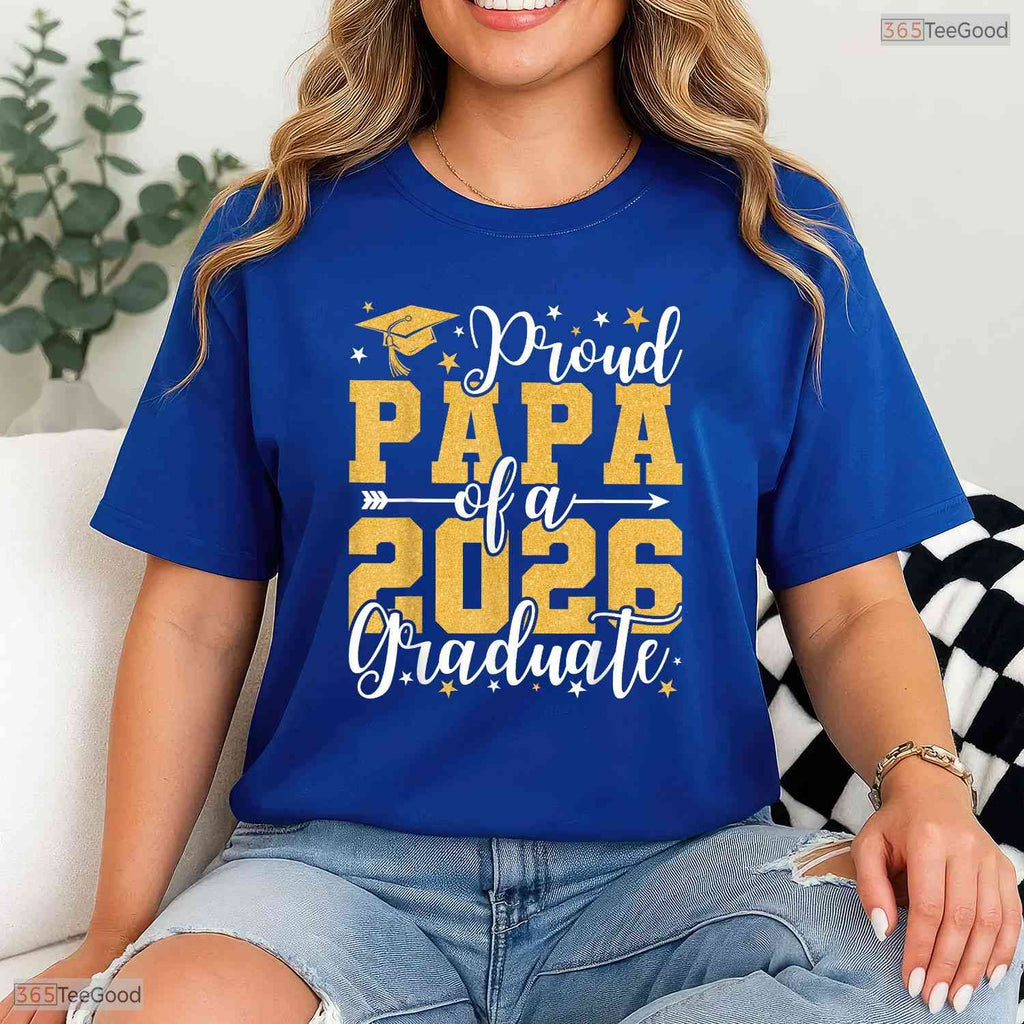 Proud Papa Of A 2026 Graduate High School Senior Dad Matching Family T-Shirt