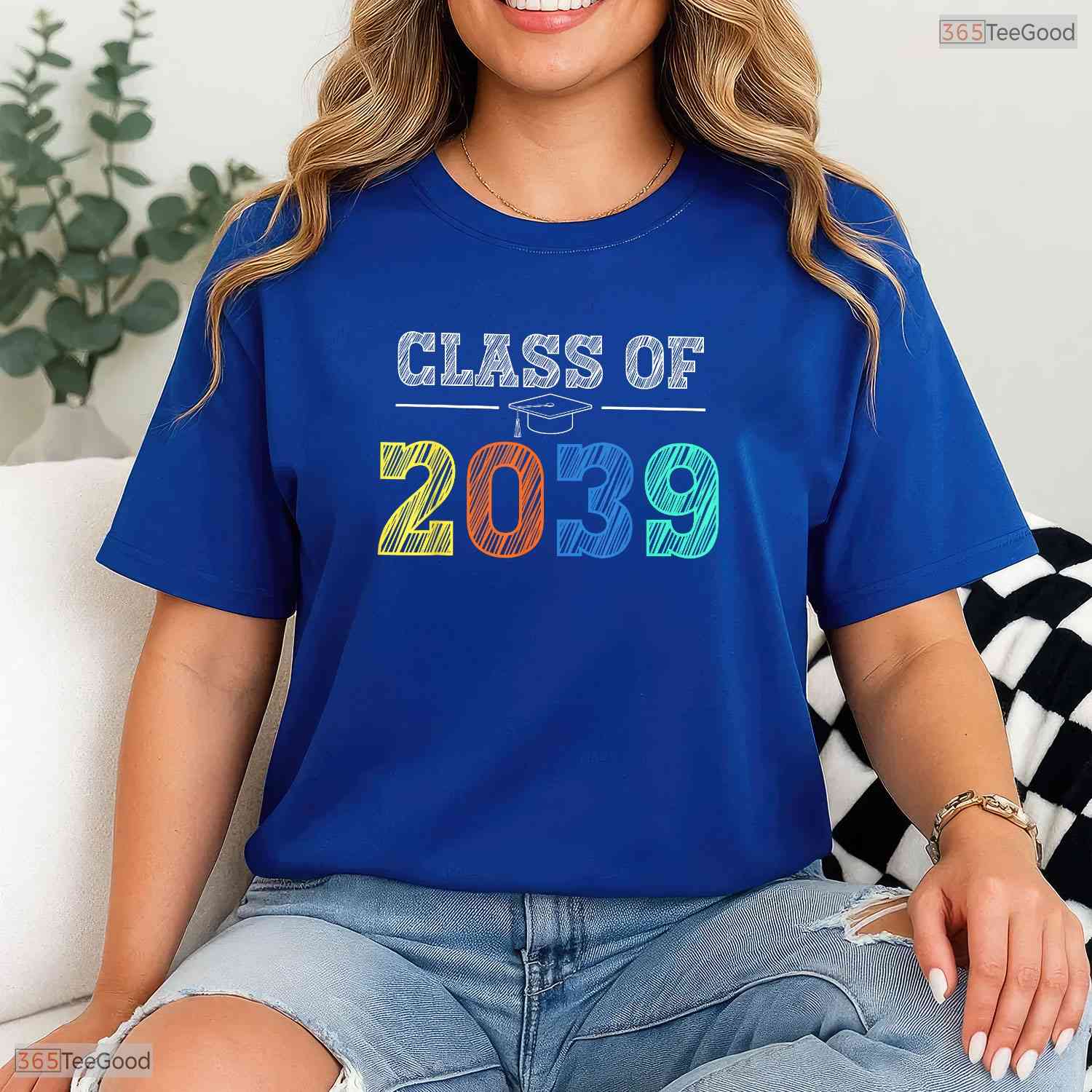 Class Of 2039 Grow With Me First Day Of School Milestone Youth Graduation Party Shirt