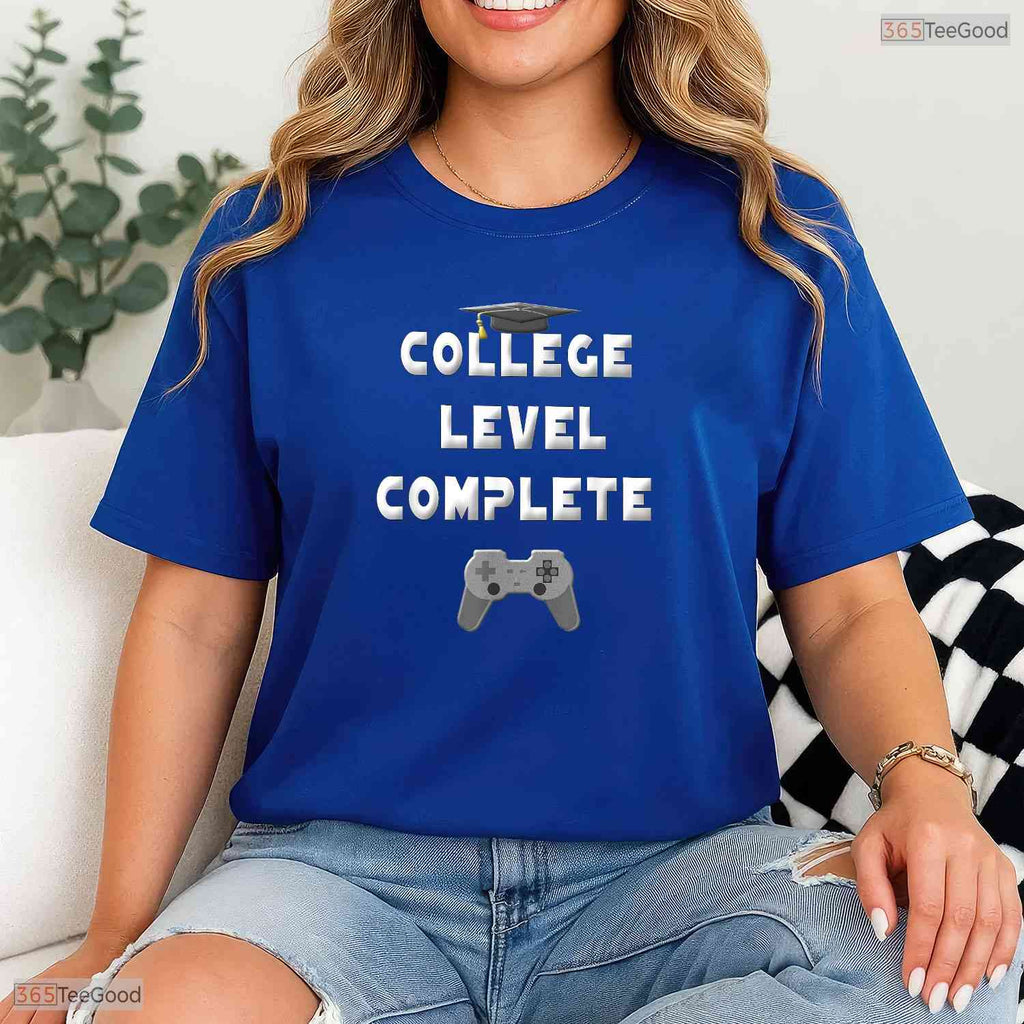 College Level Complete Class Of 2026 Funny Video Gamer University Graduation T-Shirt
