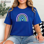 Four Leaf Clover Retro Rainbow St Patricks Day T-Shirt Lucky Boho Tee