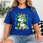 Cute Unicorn Shamrock St Patricks Day T-Shirt Magical Lepricorn Girls Kids
