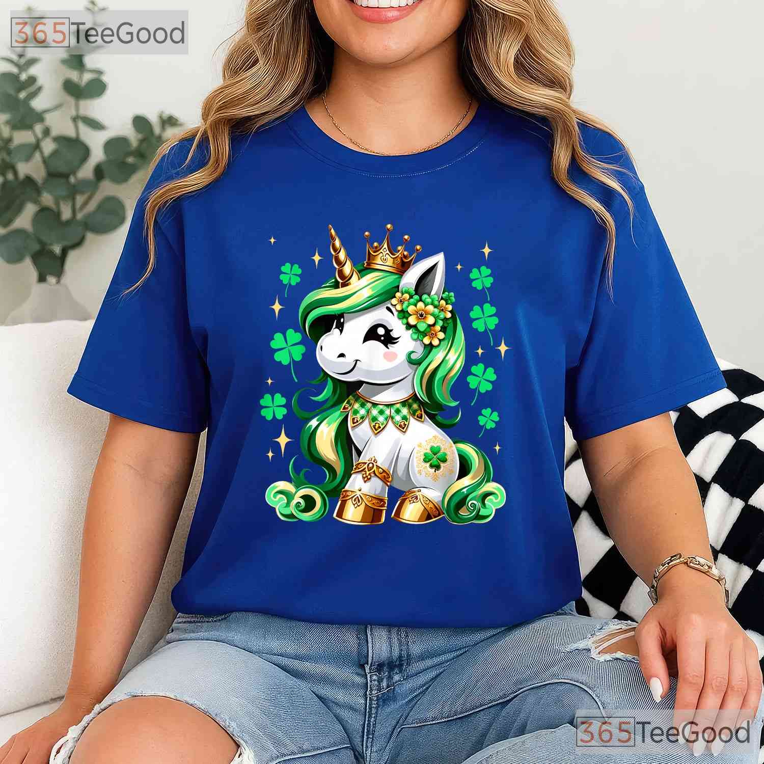 Cute Unicorn Shamrock St Patricks Day T-Shirt Magical Lepricorn Girls Kids