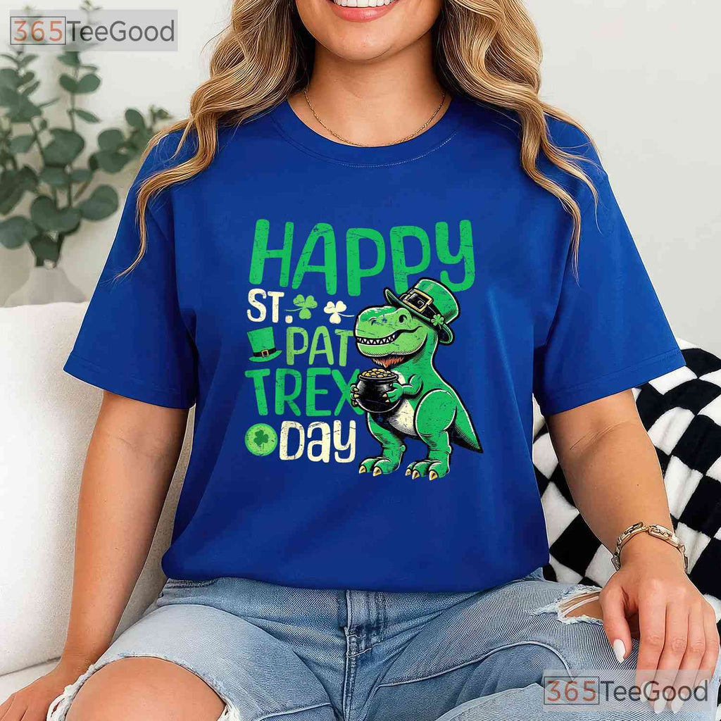 Happy St Pat Rex Day Dinosaur St Patricks Day T-Shirt T-Rex Boys Toddler
