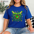 Baseball Ice Cream St Patricks Day T-Shirt Funny Sports Player Boys Tee