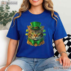 Funny Cat St Patricks Day T-Shirt Cute Kitten Irish Pet Lover Men Women
