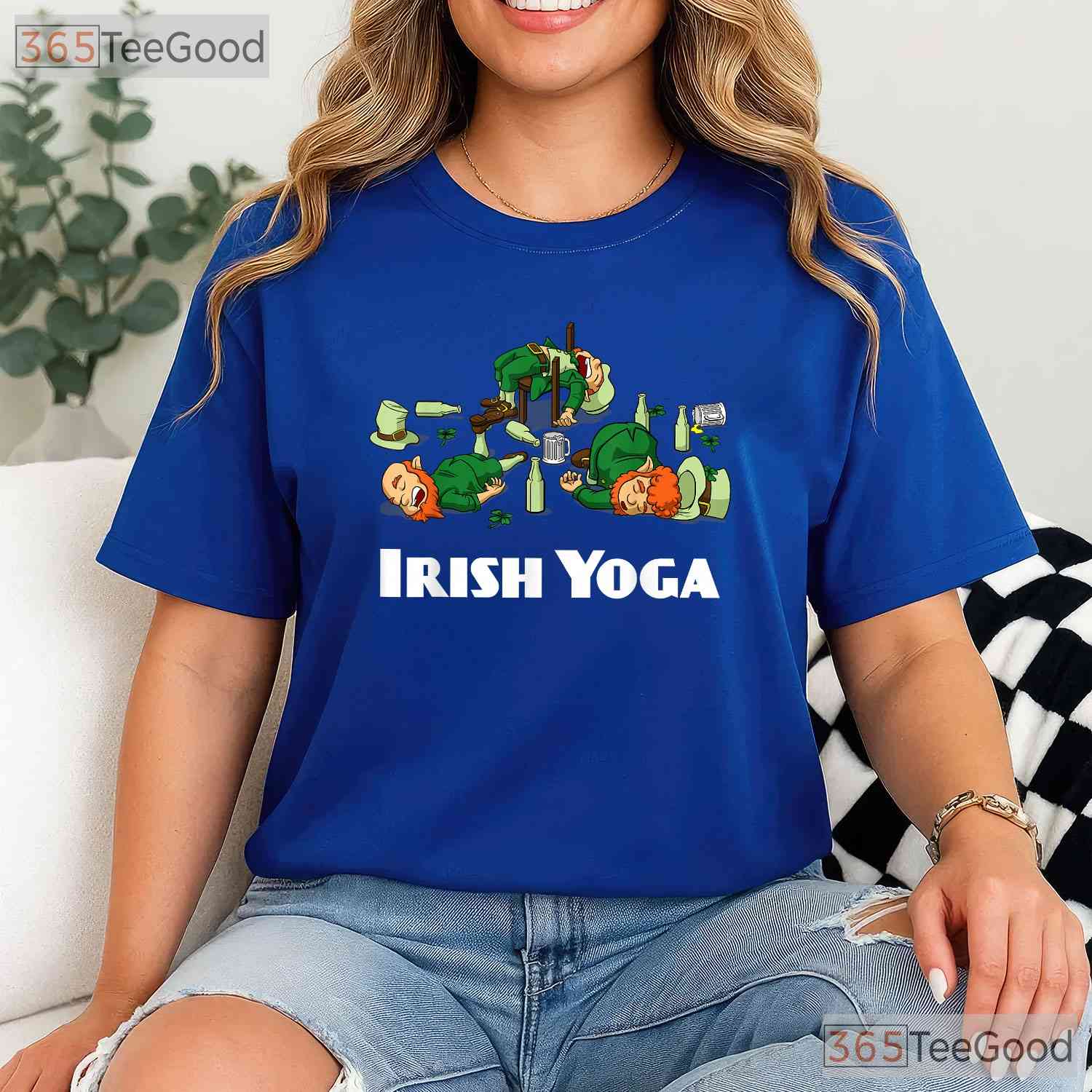 Irish Yoga Funny St Patricks Day T-Shirt Drinking Drunk Leprechaun Gift