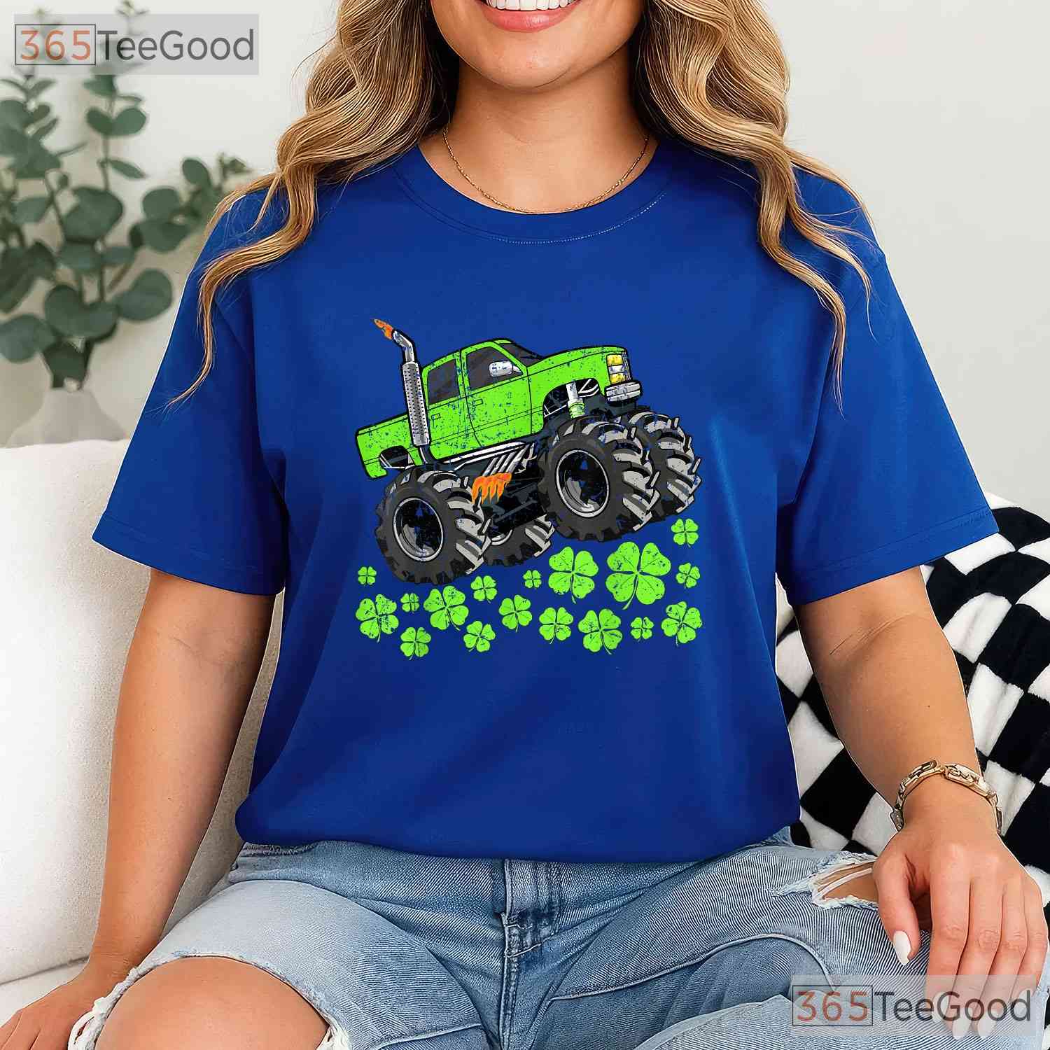 Toddler Monster Truck St Patricks Day T-Shirt Lucky Crusher Boys Kids Gift