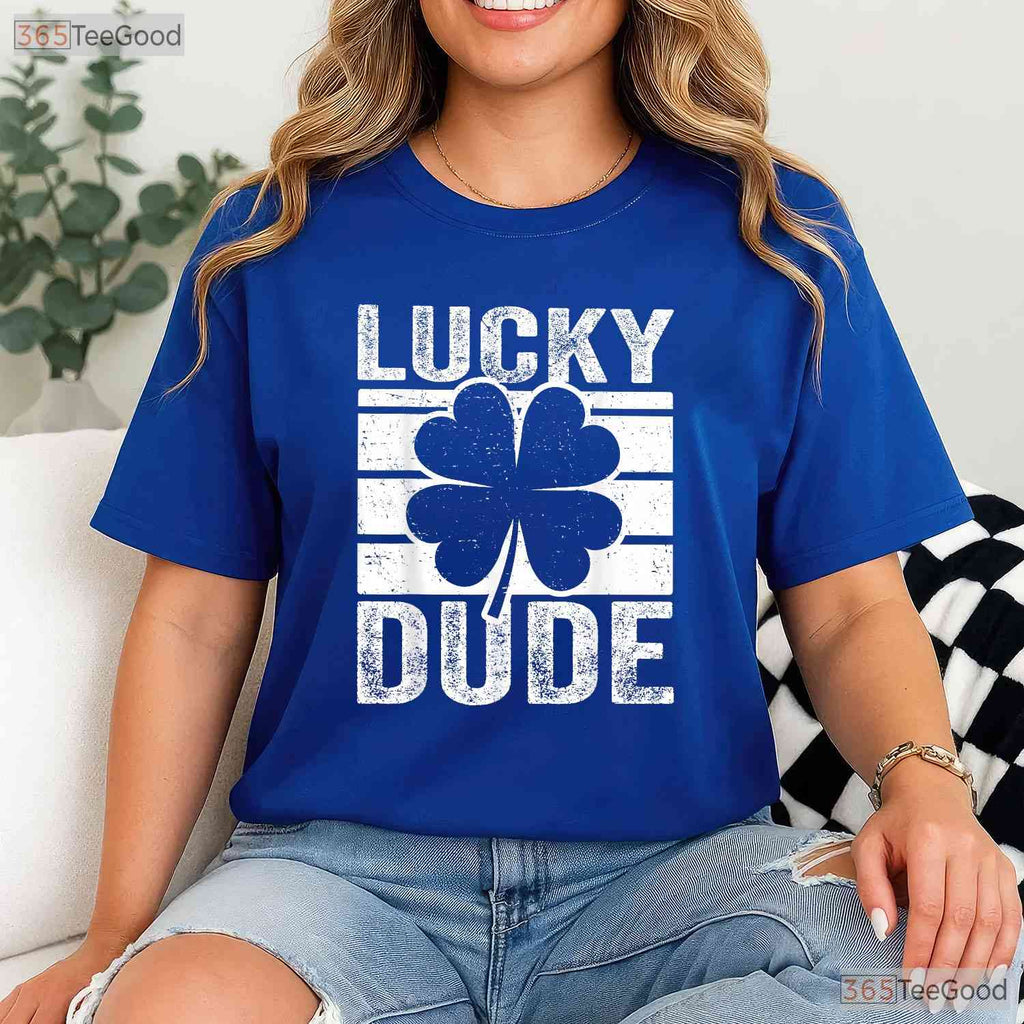 Funny Lucky Dude St Patricks Day T-Shirt Toddler Boys Kids Cool Irish Tee