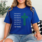 St Patricks Day Prayer T-Shirt Irish Christian Cross Religious Faith Gift