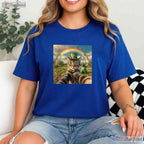 Cat Selfie With Leprechaun St Patricks Day T-Shirt Funny Photo Irish Tee