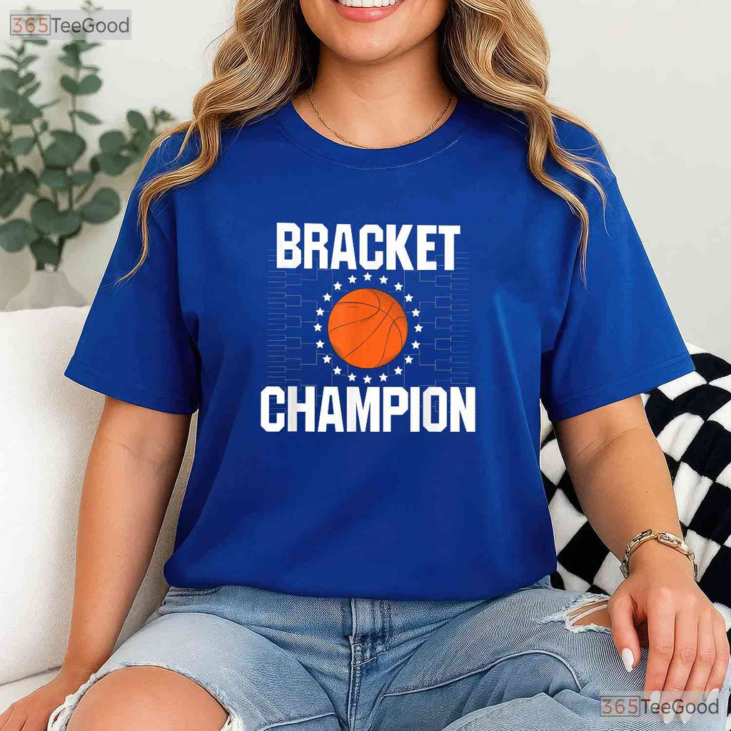 Bracket Champion College Basketball T-Shirt Tournament Winner Trophy Gift Tee
