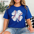 Baseball Shamrock St Patricks Day T-Shirt Sports Mom Dad Coach Player Tee