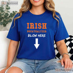 Dirty Irish Breathalyzer St Patricks Day T-Shirt Funny Adult Humor Blow Tee