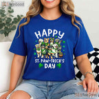 Happy St Patricks Day Dog Puppy Lover T-Shirt Cute Kids Boys Girls Pet Tee