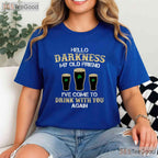 Hello Darkness My Old Friend St Patricks Day T-Shirt Green Beer Stout Tee