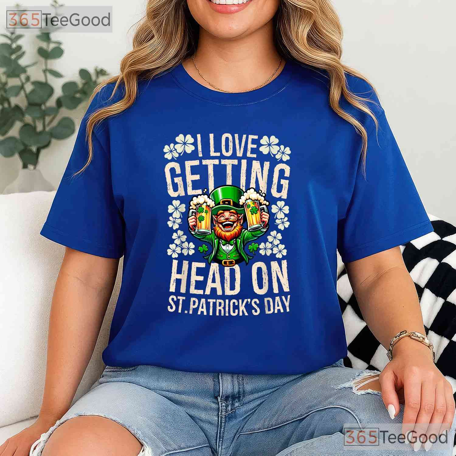 I Love Getting Head Beer Foam St Patricks Day T-Shirt Naughty Adult Humor