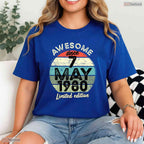 Awesome May 7 1980 46th Birthday T-Shirt- Unique May Birthday Shirt For Him
