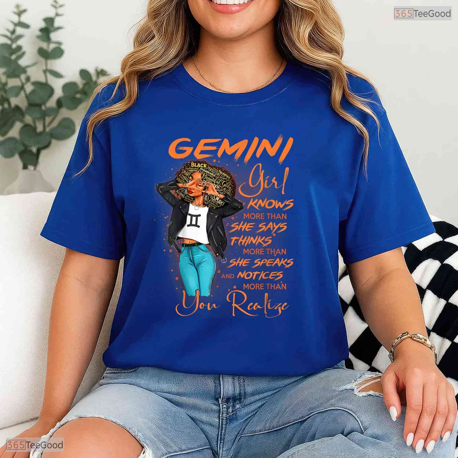 Smart Gemini Girl Knows More Than She Says Black Women's May Birthday T-Shirt Gift