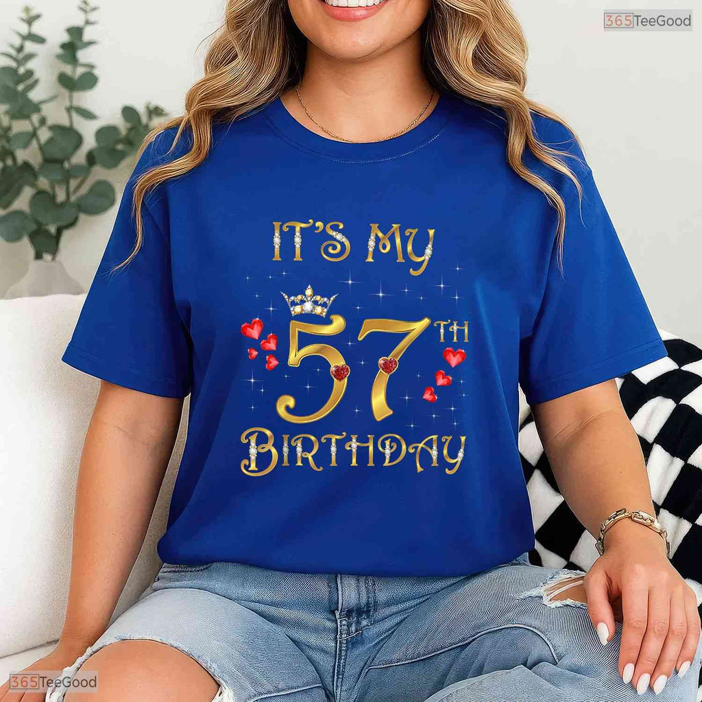 It Is My 57th Birthday Queen Milestone May Birthday Celebration Shirt For Her