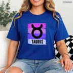 Colorful Taurus Queen Zodiac Sign T-Shirt Unique May Birthday Apparel Gift