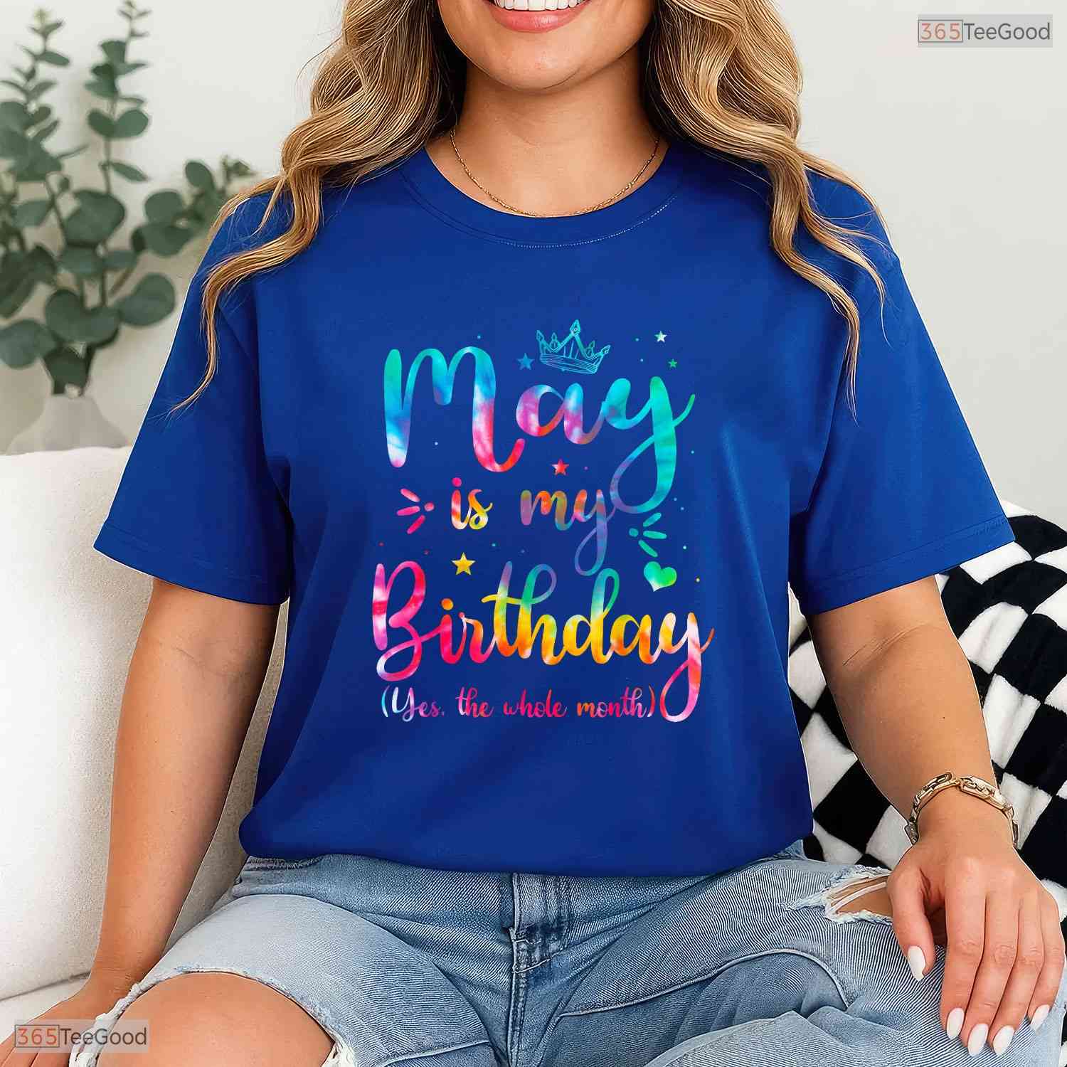 Cute Tie Dye May Birthday Shirt- Whole Month Celebration May Birthday T-Shirt