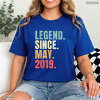 Retro Legend Since May 2019 T-Shirt- Unique May Birthday Celebration Apparel