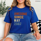 Awesome Since May 2007 Retro T-Shirt- Unique 19th May Birthday Shirt Gift