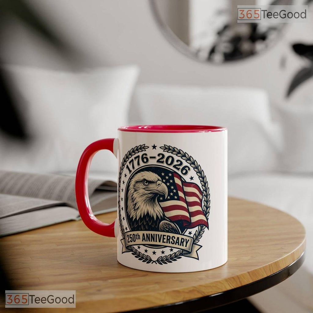 Bald Eagle 1776 To 2026 America 250th Anniversary Two Tone Premium Ceramic Accent Mug