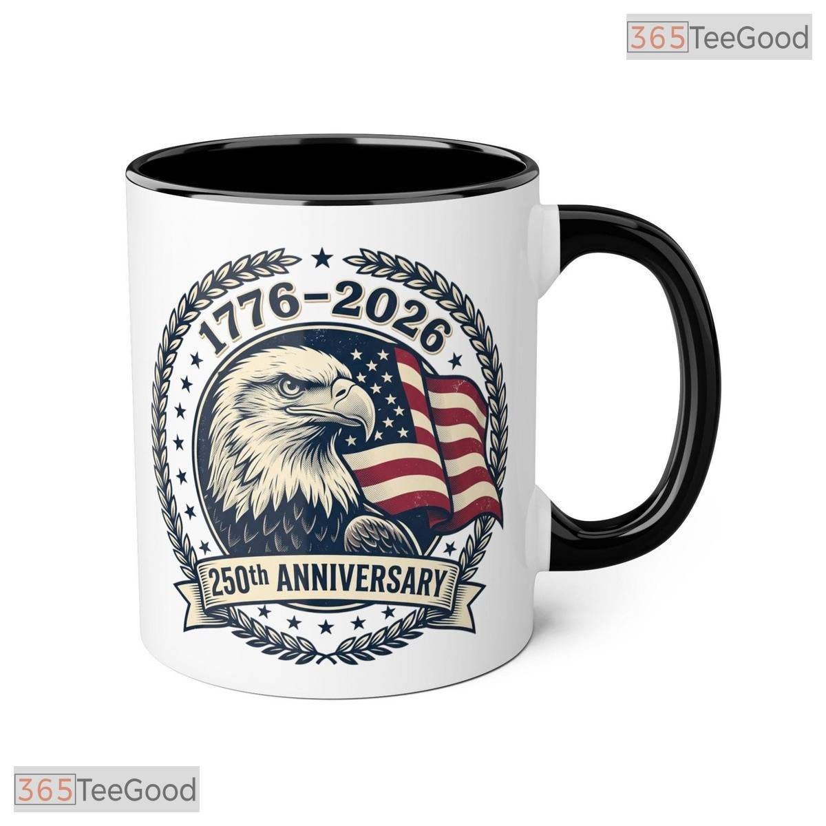Bald Eagle 1776 To 2026 America 250th Anniversary Two Tone Premium Ceramic Accent Mug