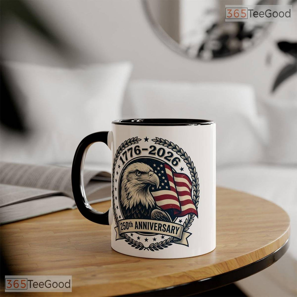 Bald Eagle 1776 To 2026 America 250th Anniversary Two Tone Premium Ceramic Accent Mug