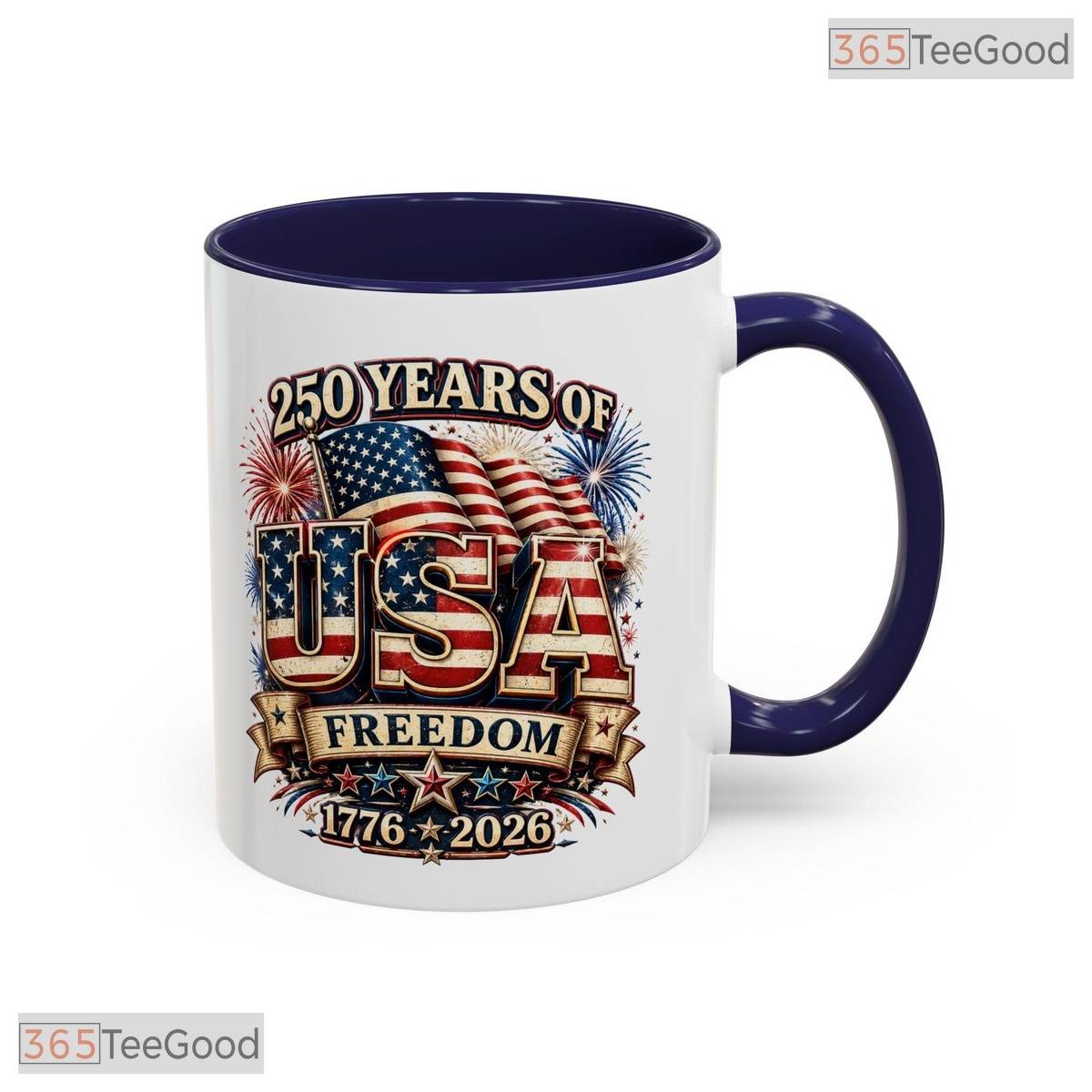 Semiquincentennial USA 250 Anniversary 1776 To 2026 Two Tone Premium Ceramic Accent Mug
