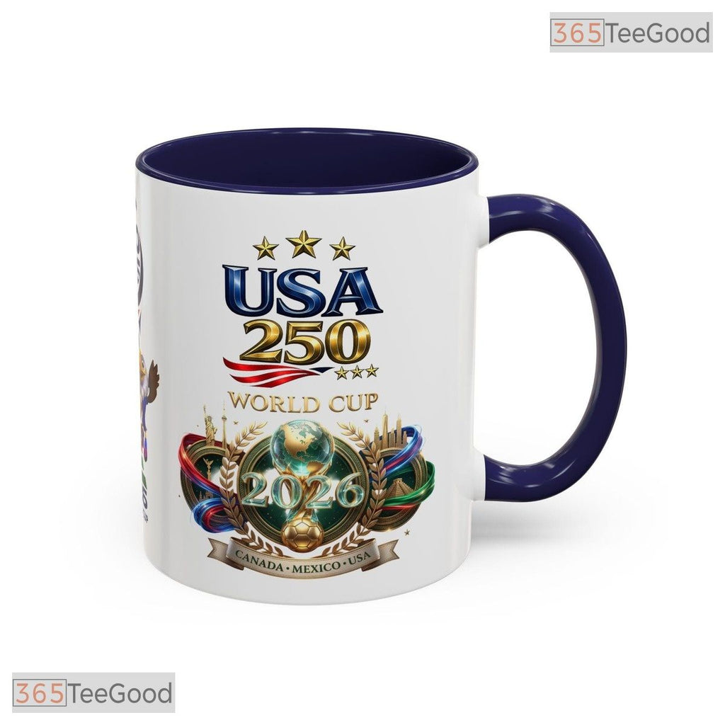 Football Soccer 2026 Tournament Mascots USA Canada Mexico Colorful Ceramic Accent Mug