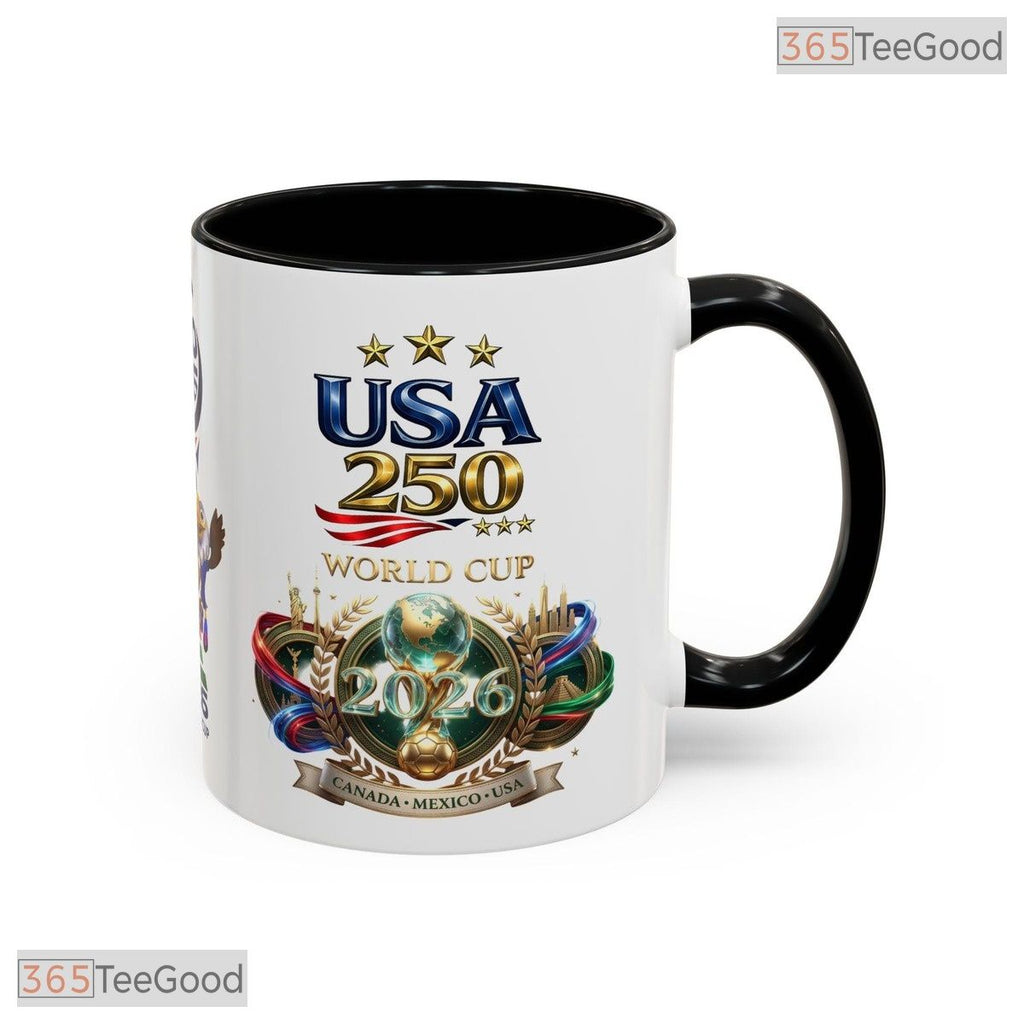 Football Soccer 2026 Tournament Mascots USA Canada Mexico Colorful Ceramic Accent Mug