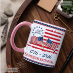 Custom 250 Years America Ceramic Mug - USA 1776-2026 Commemorative Patriotic Accent Mug