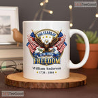 Personalized 250 Years of Freedom Mug - Custom Patriot Ancestry Ceramic Accent Mug