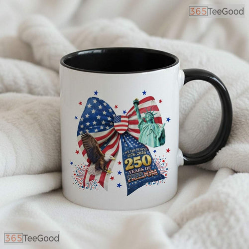 250 Years of Freedom Mug - Patriotic Eagle USA 250th Anniversary Ceramic Accent Mug