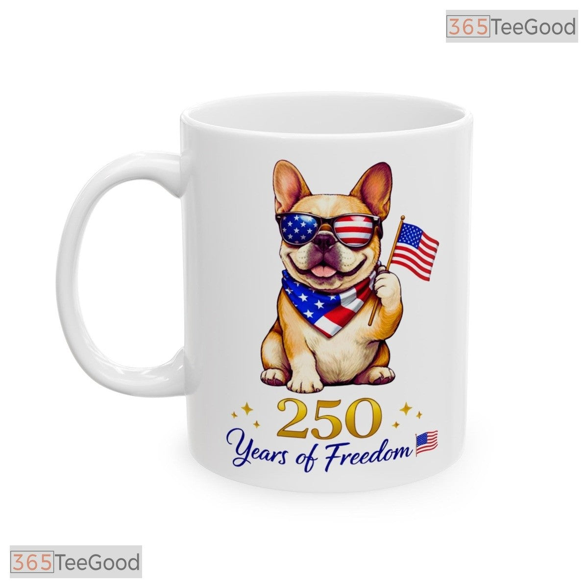US Patriotic French Bulldog Dog Lover 4th Of July Gift Independence Ceramic Accent Mug