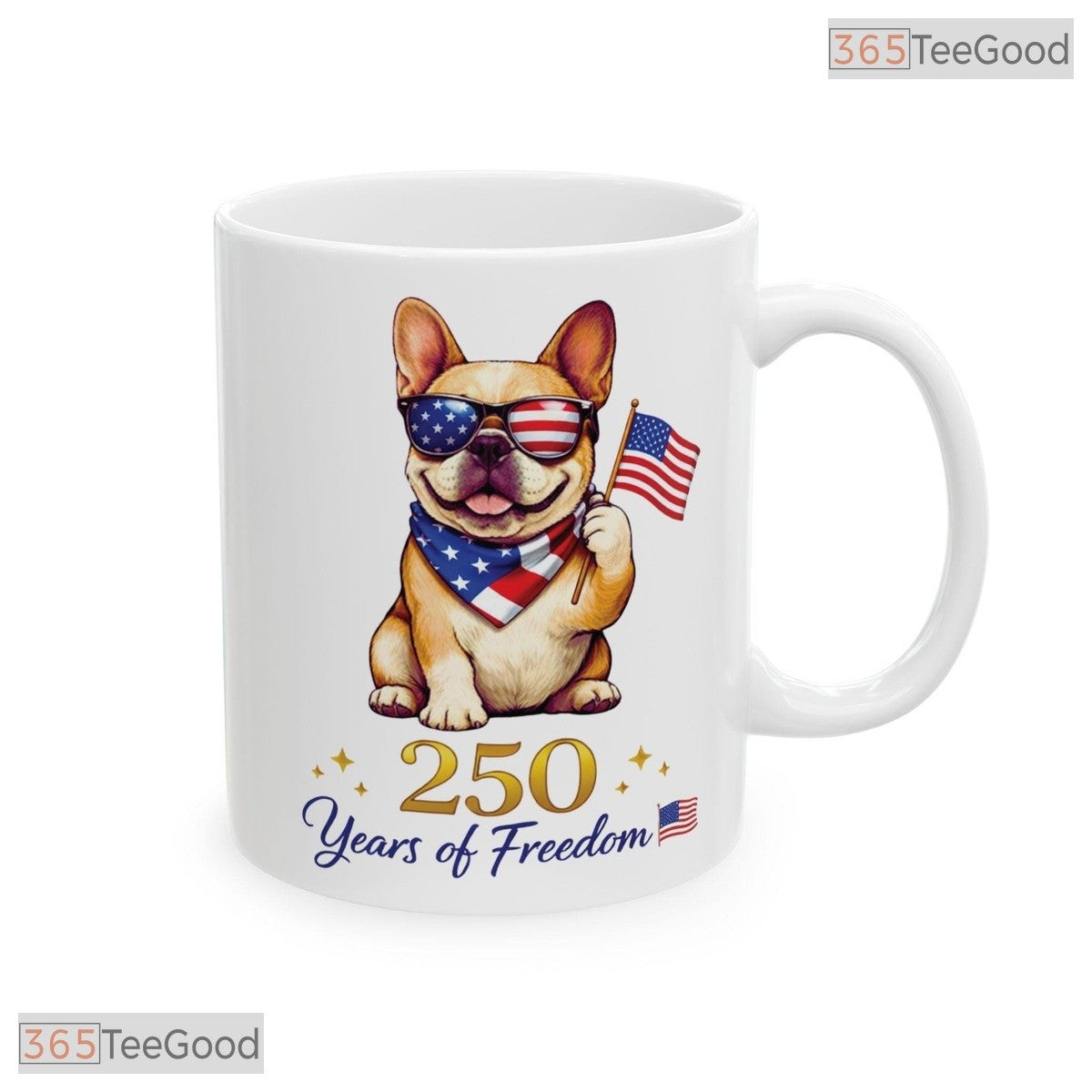 US Patriotic French Bulldog Dog Lover 4th Of July Gift Independence Ceramic Accent Mug
