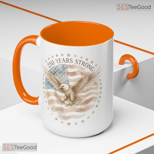 250 Years Strong Patriotic Eagle 1776 To 2026 USA American Colorful Ceramic Accent Mug